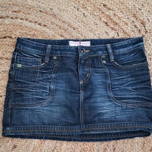 Freeman T. Portor vintage denim bohowestern cowgirl mini skirt. Size XL.
